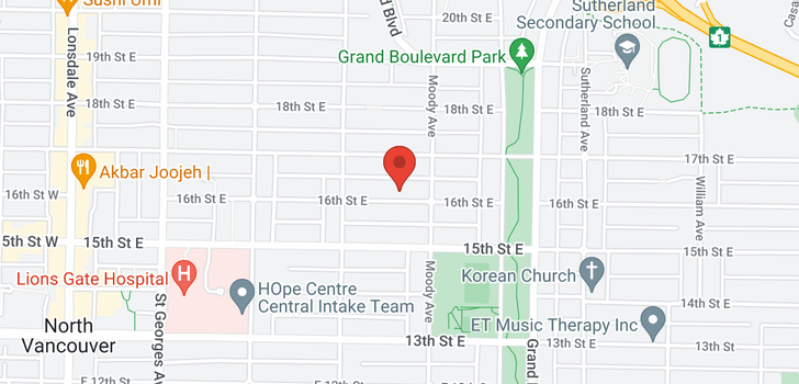 map of 442 E 16TH STREET